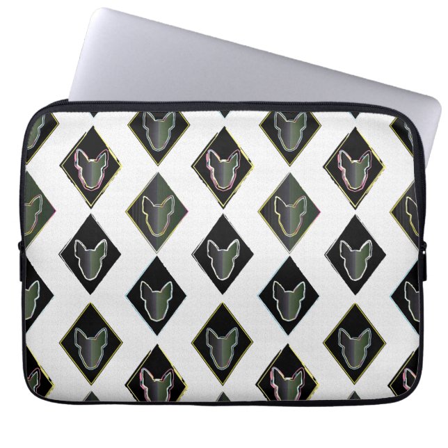 Black Diamond bull Terrier Laptop Sleeve (Front)