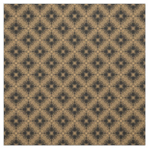 Black Diamond Burst on Golden Tan Pattern Fabric