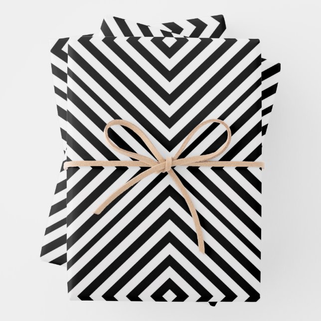 Black Diamond Chevron Wrapping Paper Sheet (In situ)