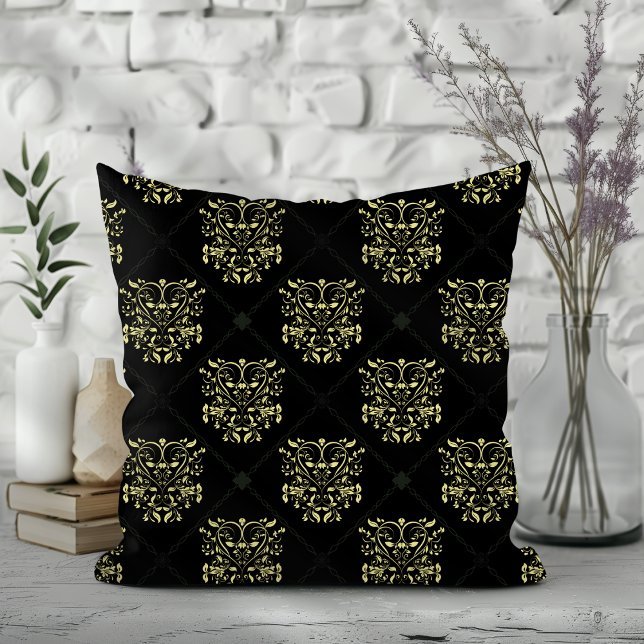 Black Diamond Damask Pattern Cushion (Creator Uploaded)