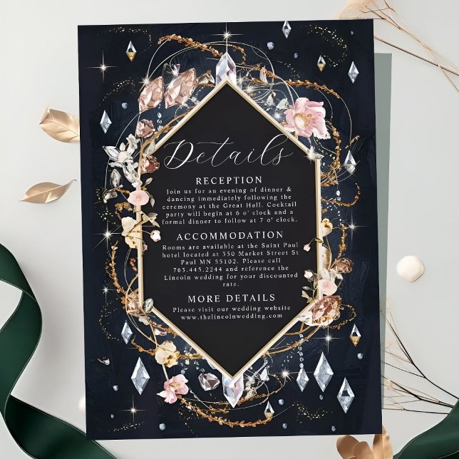 Black Diamond Decorated Luxury Wedding Enclosure Card (Creator Uploaded)