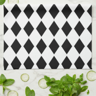 Black Diamond Design Tea Towel