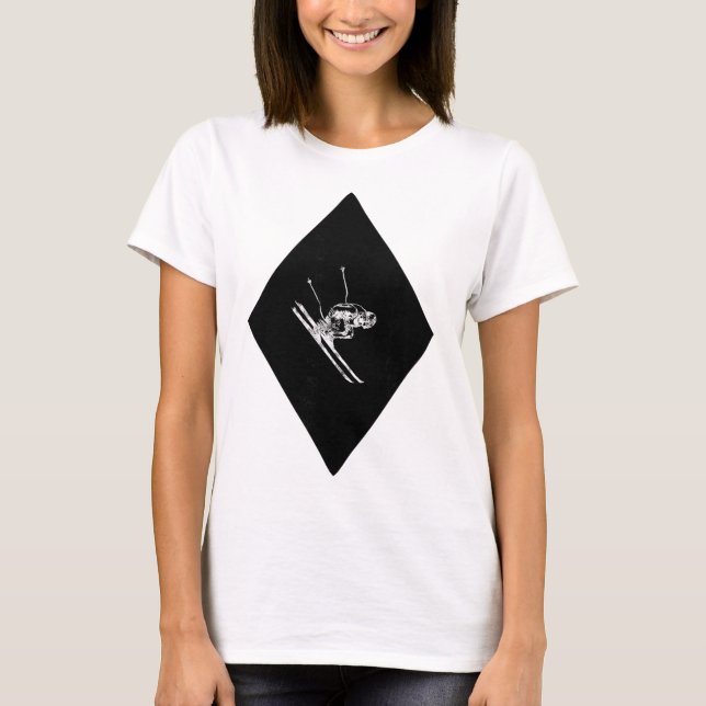 Black Diamond Downhill Skier  T-Shirt (Front)