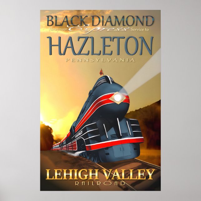 Black Diamond Express Hazleton Pennsylvania Train Poster (Front)