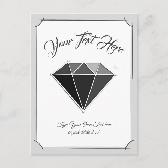 Black Diamond Gemstone Jewellery. Postcard (Front)