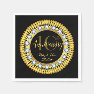 Black Diamond Gold Royal Anniversary Luxury design Napkin