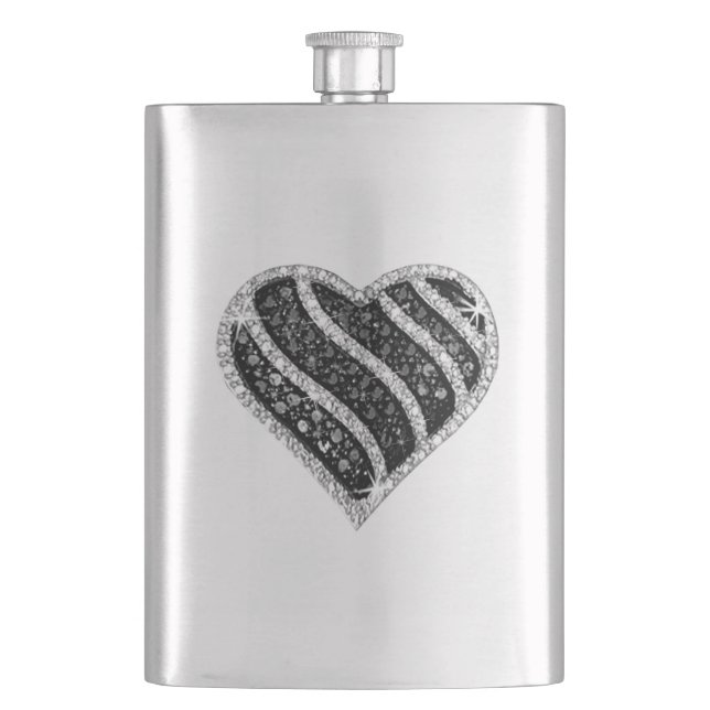 Black Diamond Heart Flask (Front)