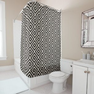 Black Diamond   Modern Farmhouse Bathroom Shower Curtain