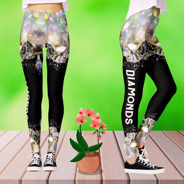 Black Diamond Modern Trendy Fashion Sport Template Leggings (Creator Uploaded)