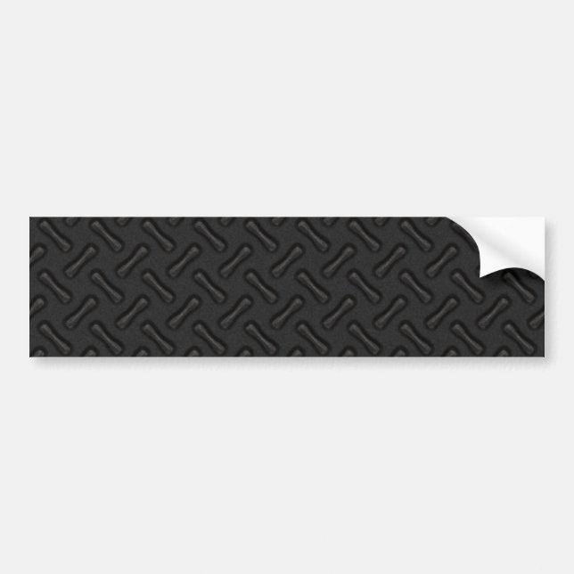 Black Diamond Plate Patterned Bumper Sticker (Front)