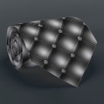 Black Diamond Quilted Glitter Glam Tie<br><div class="desc">This design was created through digital art. It may be personalised by clicking the customise button and changing the colour, adding a name, initials or your favourite words. Contact me at colorflowcreations@gmail.com if you with to have this design on another product. Purchase my original abstract acrylic painting for sale at...</div>