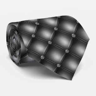 Black Diamond Quilted Glitter Glam Tie