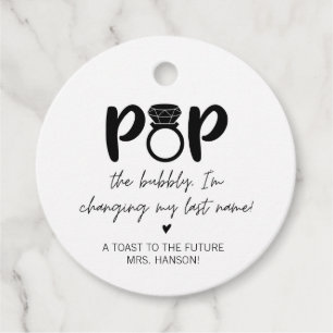 Black Diamond Ring Pop Favour Tag