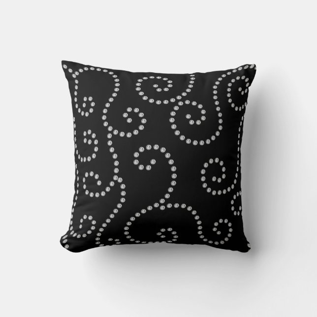 black diamond swirls cushion (Front)