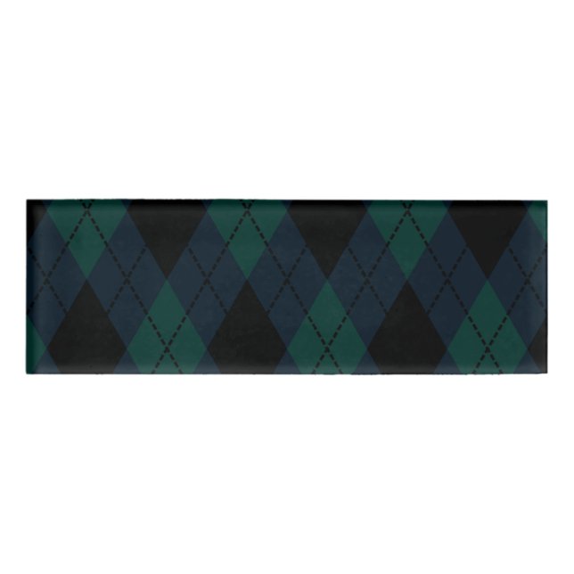 Black Diamond Tartan Name Tag (Front)
