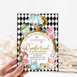 Black Diamond Watch Alice In Onederland Birthday I Invitation