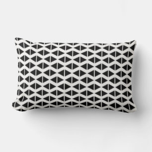 Black Diamonds Abstract Print Minimalist Lumbar Cushion