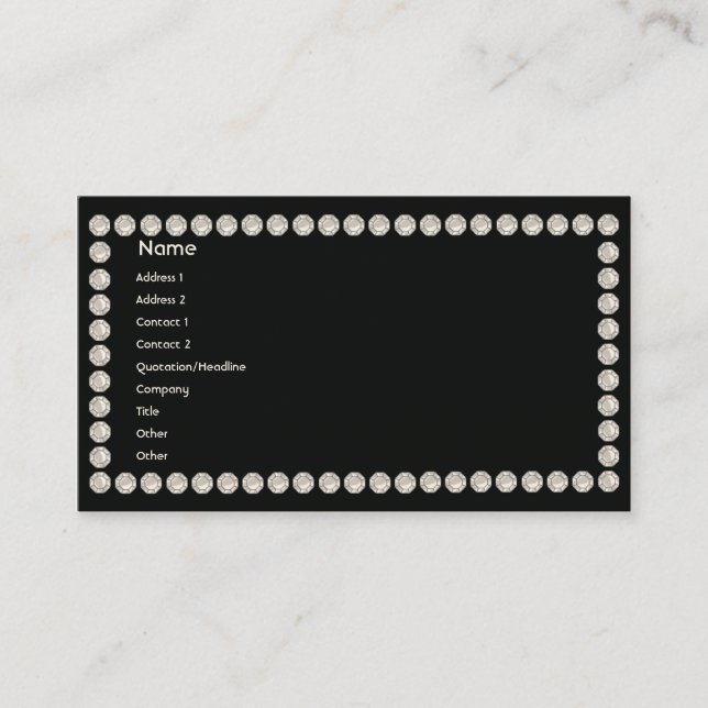 Black Diamonds - Business Card (Front)