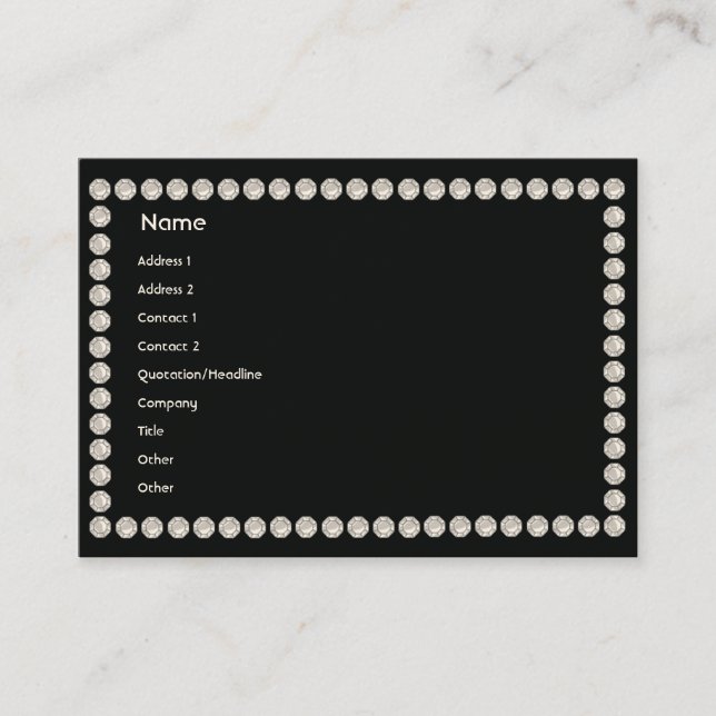Black Diamonds - Chubby Business Card (Front)