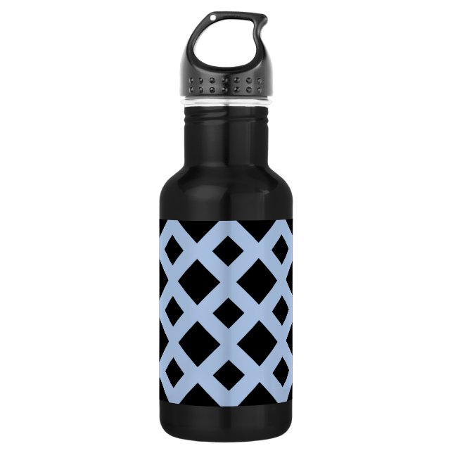 Black Diamonds on Light Blue 532 Ml Water Bottle (Front)