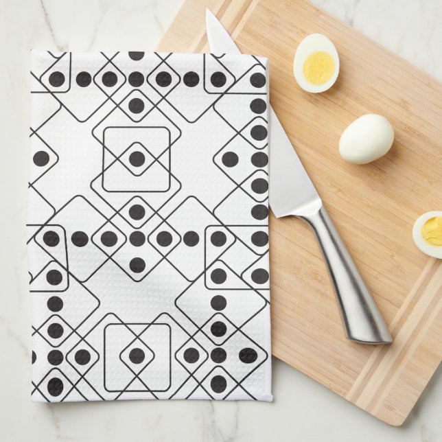 Black Dice Tea Towel (Quarter Fold)