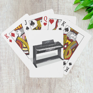 Black Digital Piano Keyboard Music Instrument Playing Cards