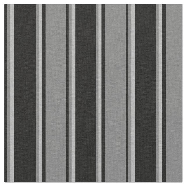 Black, Dim Grey & Dark Grey Coloured Lines Fabric (Close Up)