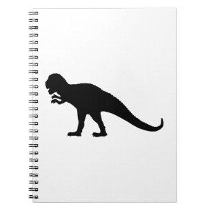 Black Dinosaur Spiral Notebook