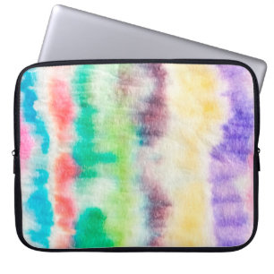 Black Dirty Art Paint. Shibori Pattern. Pink Brush Laptop Sleeve