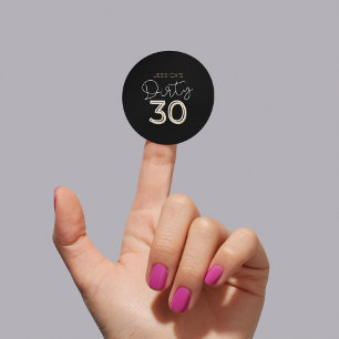 Black Dirty Thirty Custom Name Birthday Sticker