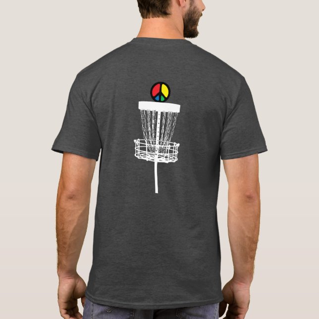 Black Disc Golf Mens T shirt (Back)