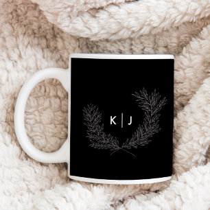 Black Distinguished Monogram Coffee Mug