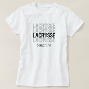 Black Distressed Lacrosse Word T-Shirt