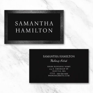 Black Distressed Metallic Border Business Card