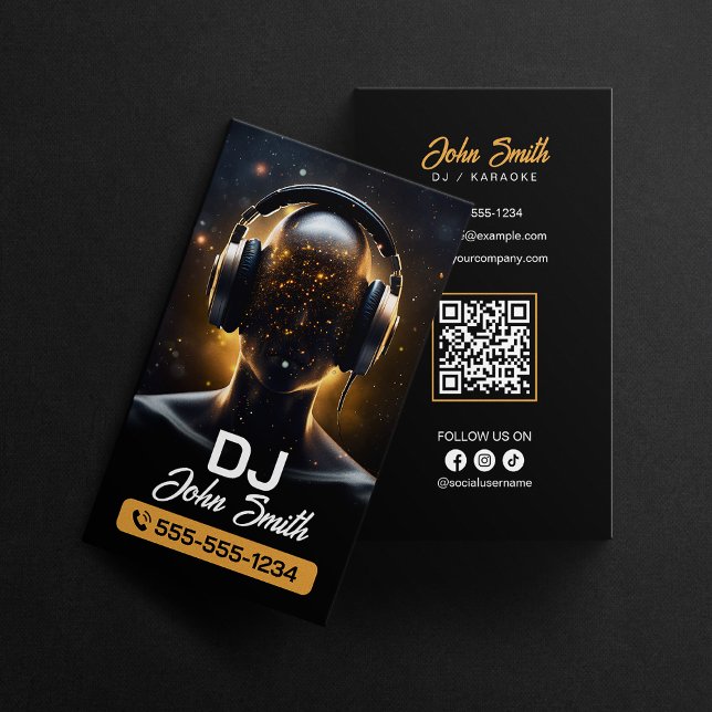 Black DJs Karaoke DJs Signer Vocal Music Producer Business Card (Creator Uploaded)