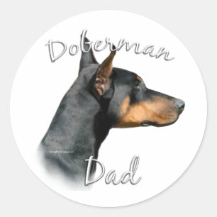 Black Doberman Dad - Sticker