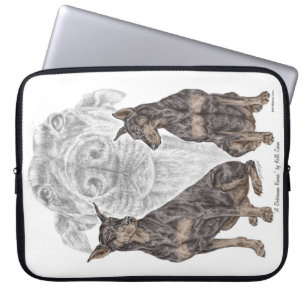 Black Doberman Dogs Laptop Sleeve
