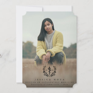 Black Doctor of Osteopathic Medicine Graduation Announcement