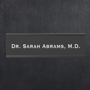 Black Doctor's Office Doctor Door Sign Name Plate