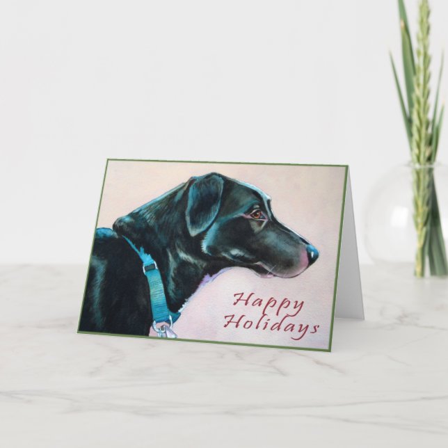 Black Dog Christmas Card (Front)