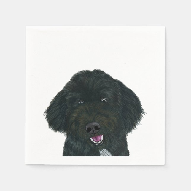 Black Dog Cocktail Napkins (Front)