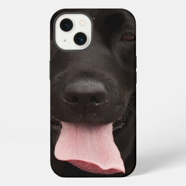 Black dog face iPhone case (Back)