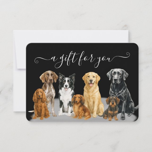 Black Dog Grooming Pet Boarding Gift Certificate (Front)