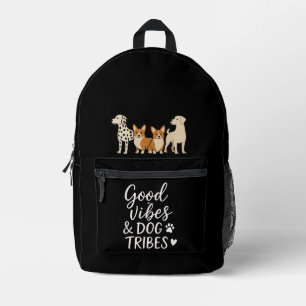 Black Dog Moms Tribe Corgis Dalmatian Minimalist Printed Backpack