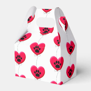 Black Dog Paw Red Balloon Custom Favour Box