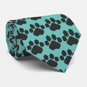 Black Dog Pawprint Building Blocks Tie