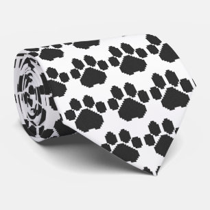 Black Dog Pawprint Building Blocks Tie