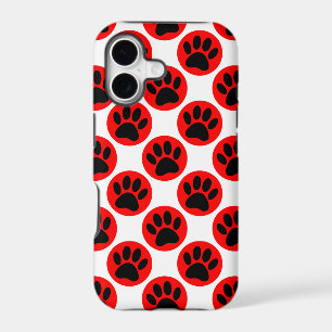 Black Dog Paws In Red Polka Dots