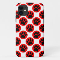 Black Dog Paws In Red Polka Dots