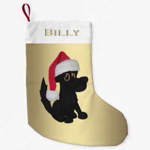 Black Dog Personalised Small Christmas Stocking